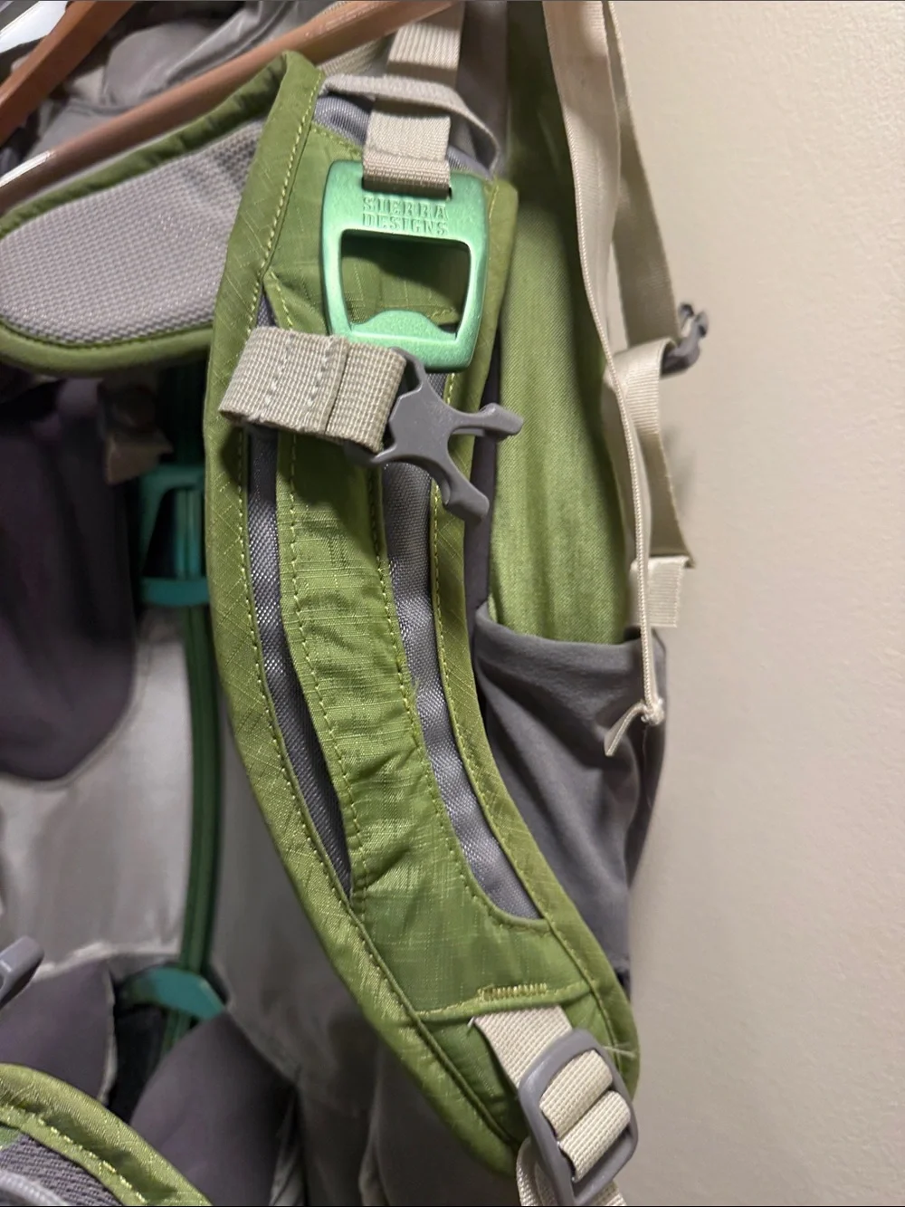 Green and Gray Men's Outdoor Backpack - Rugged Travel Pack